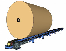 Apron conveyor for paper rolls transportation